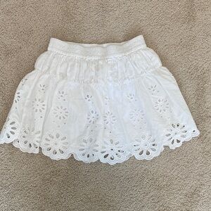 White Eyelet Girls Skirt